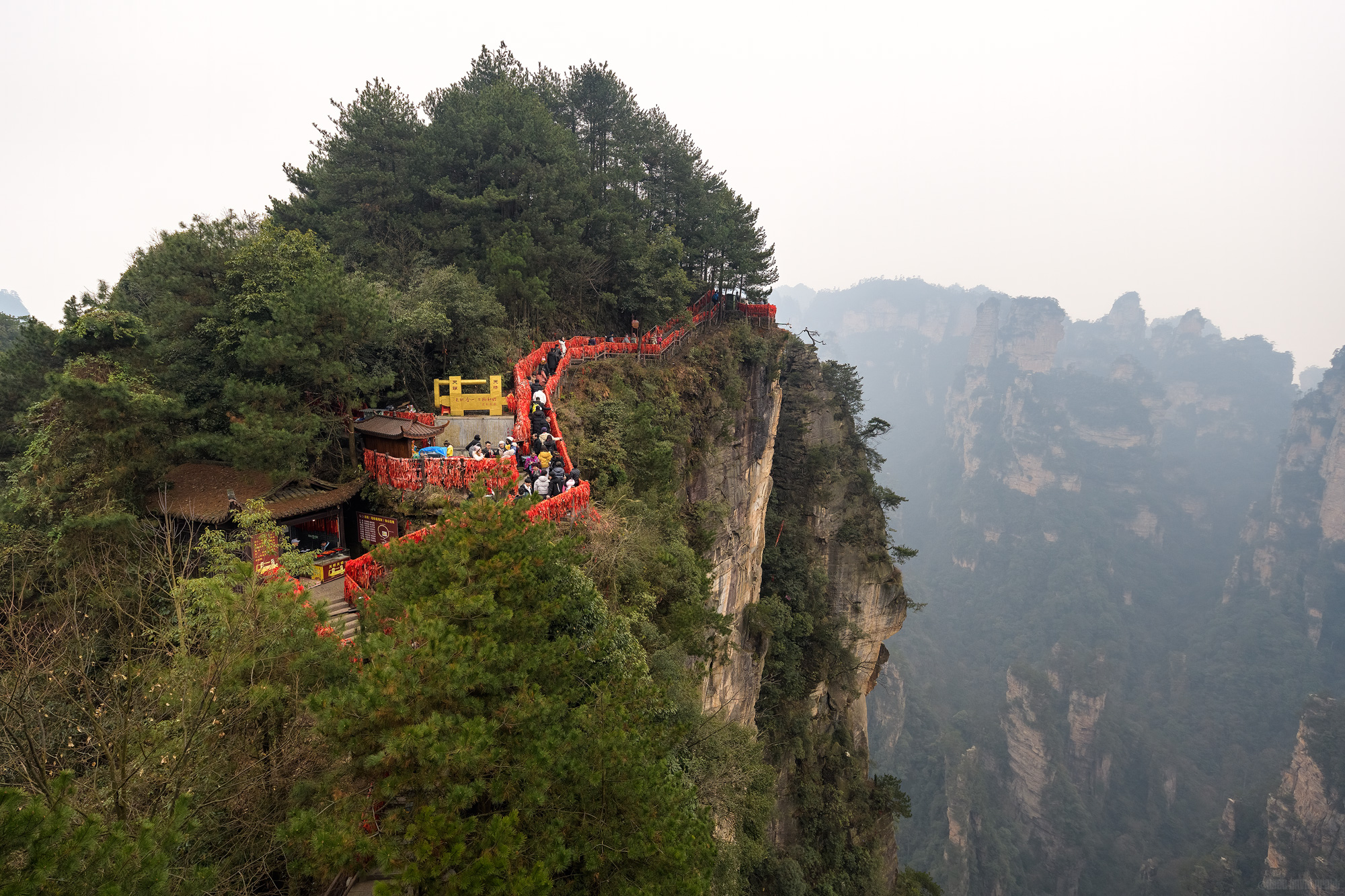 Red Ribbons Along The Bridge