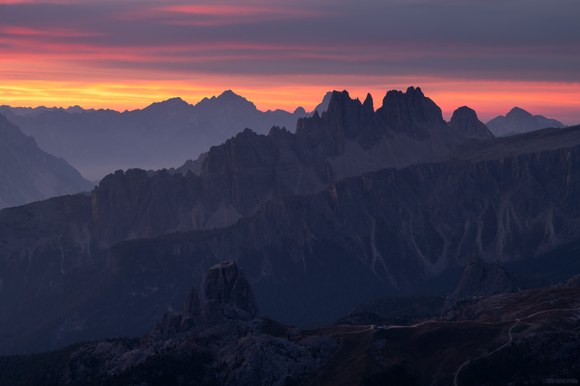Red Skies Over Cinque Torri