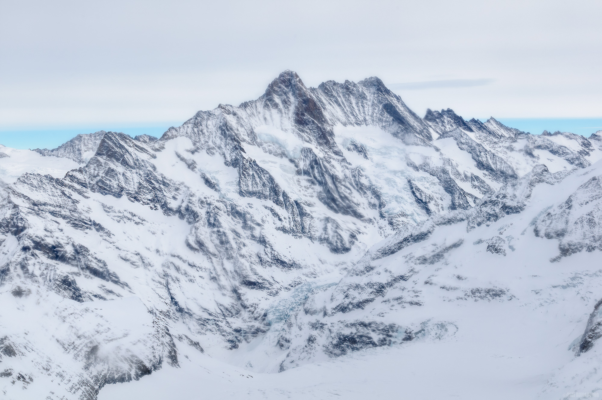The Schreckhorn From Eismeer Railway Station