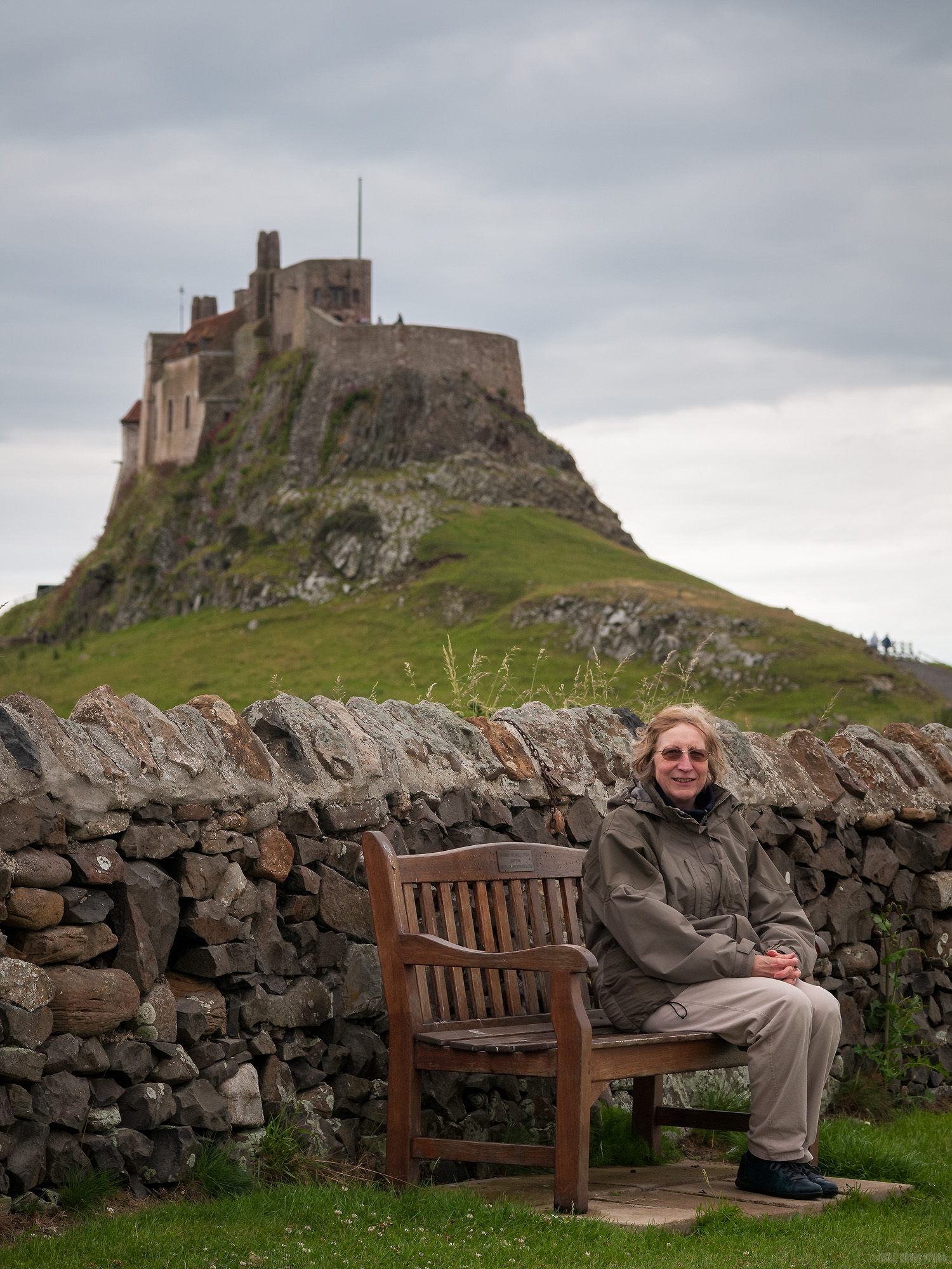 Sitting In Front Of Holy Island Castle