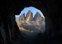 The Three Peaks From The Cave